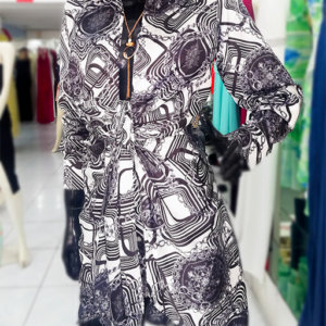 Vestido Cien Estampado B&N