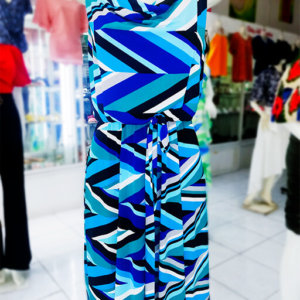Vestido Kalijati Estampado Azul